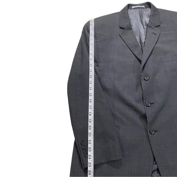 Michael Kors Men Grey 3-Button 100% Wool Suit Jacket Sz 44R Crosshatch Lined - Picture 12 of 13